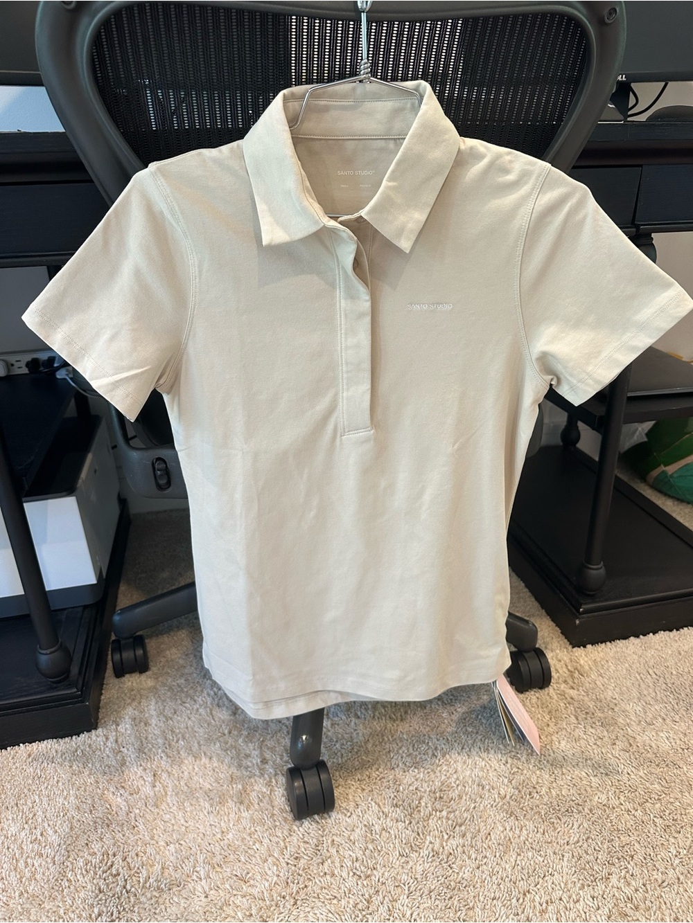 Santo Studio Unisex Beige Short-Sleeve Polo